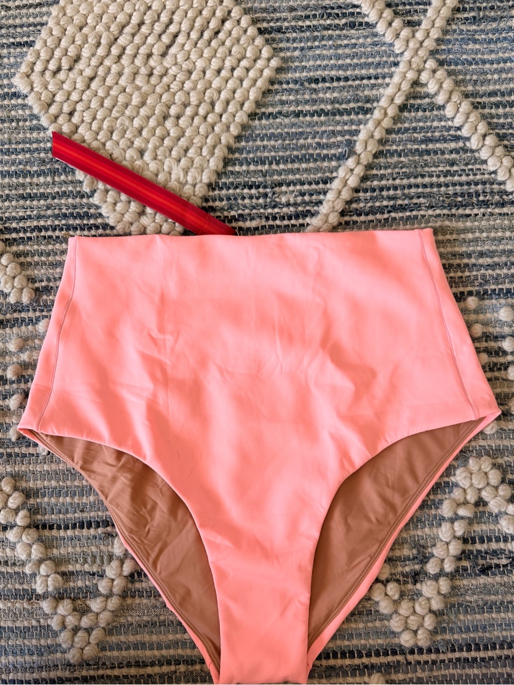 Left on Friday High-Waist Bikini Bottoms in Coral Pink